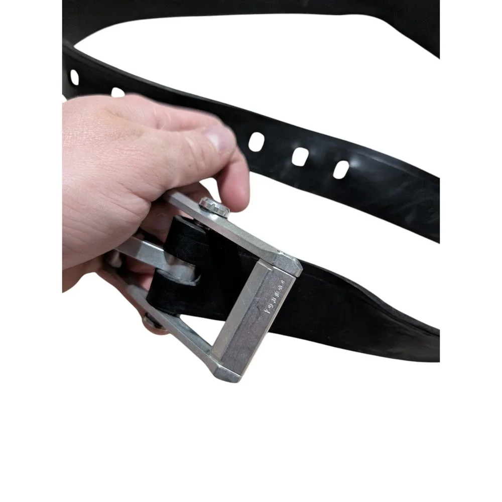 Dango Belt‎ Black Leather EDC Belt Metal Buckle Made in USA Adjustable 27-33